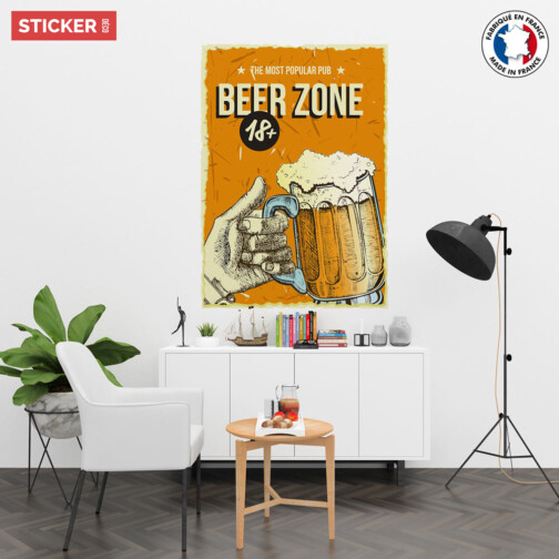 Sticker Affiche Pub Beer Zone