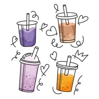 Stickers Bubble Tea Dessin