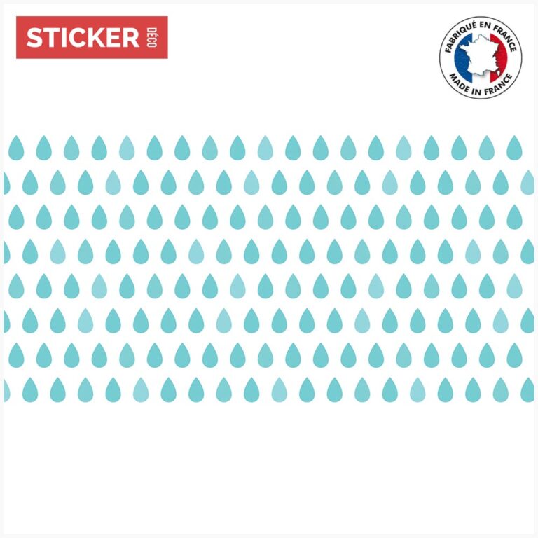 Stickers Muraux Gouttes D'Eau Bleues Par Wallario – Déco Adhésive Et Imperméable Pour Salle De Bain & Cuisine