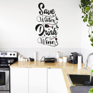 Sticker Save Water Drink Wine