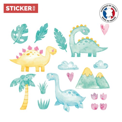 Stickers Dinosaures Aquarelle