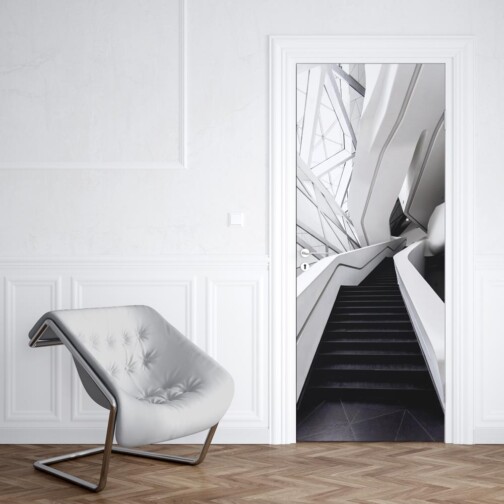 Sticker Porte Escaliers Futuriste