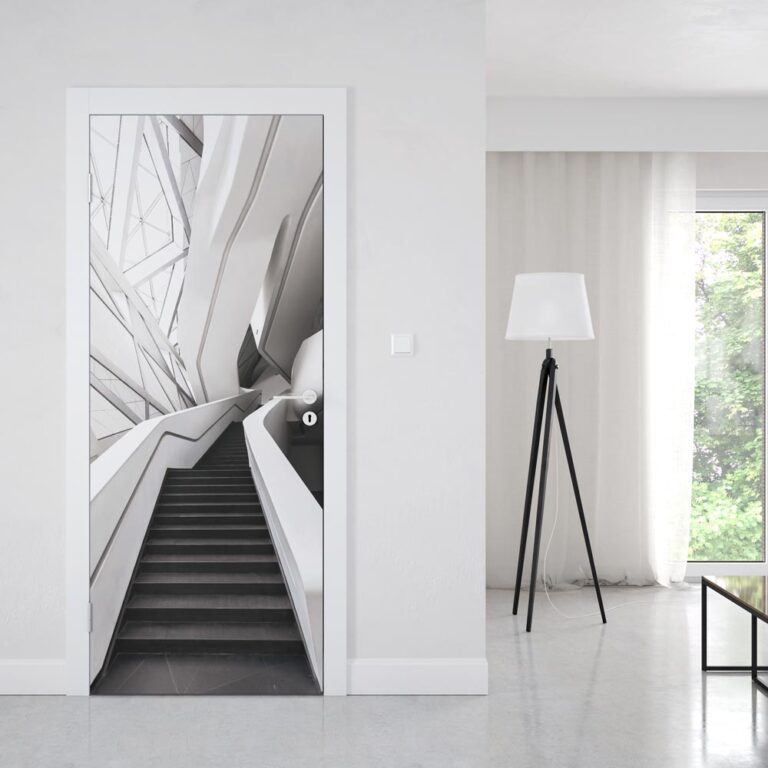 Autocollant Porte 3D Effet Trompe-l'œil 77x200 Cm - Sticker Mural Paysage Naturel, Facile à Poser, Amovible - 3