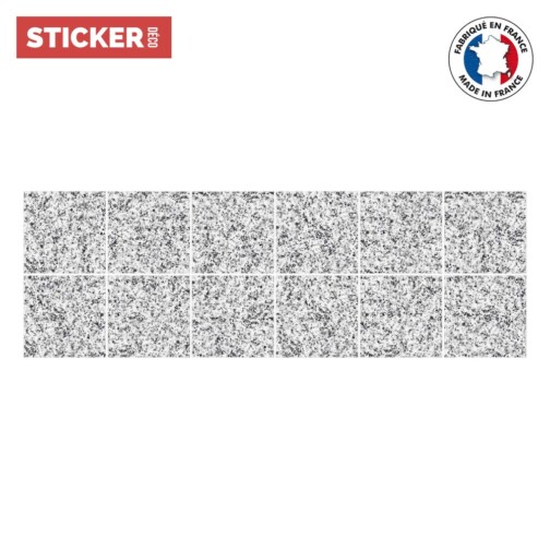 Stickers Carrelage Granit Blanc Perle