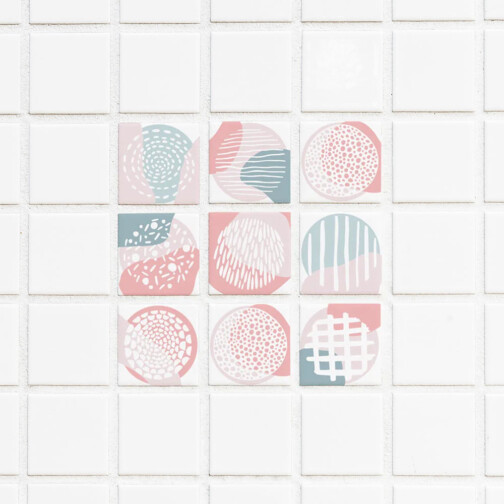 Stickers Carrelage Abstrait Pastel
