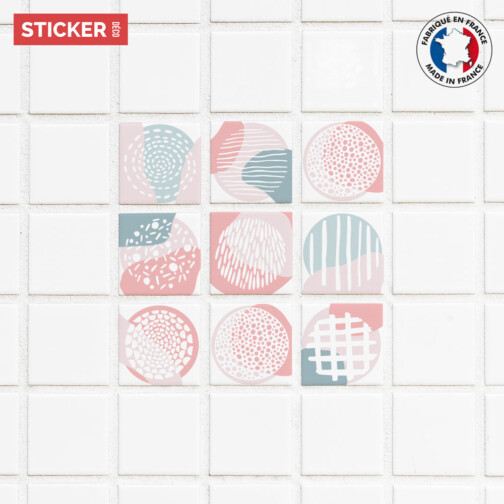 Stickers Carrelage Abstrait Pastel