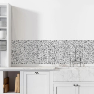 Stickers Carrelage Granit Blanc Perle