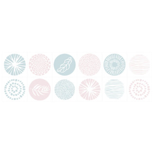 Stickers Carrelage Ronds Pastel