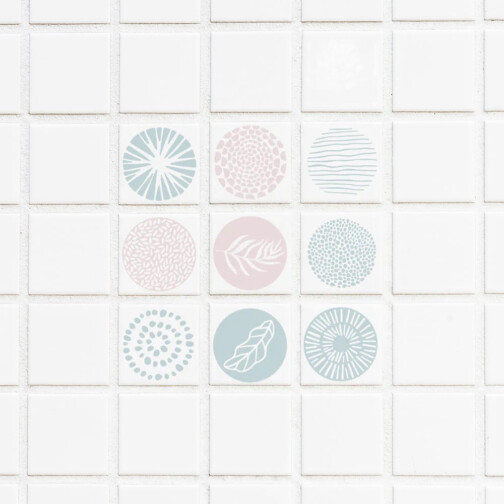 Stickers Carrelage Ronds Pastel