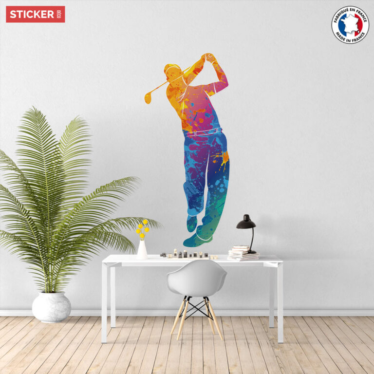 Sticker Golf Coloré | Stickers Autocollants | Stickerdeco.fr