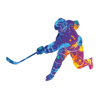Sticker Hockey Aquarelle