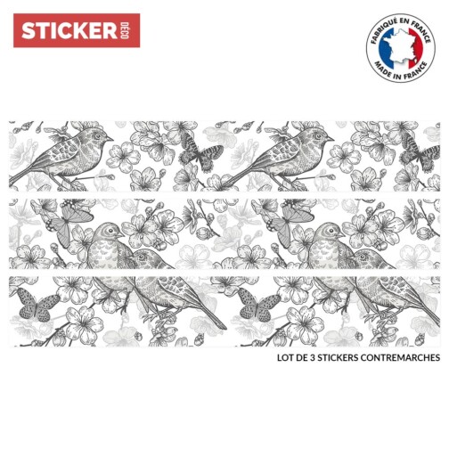 Stickers Escaliers Oiseau Japon