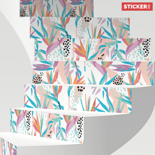 Stickers Escaliers Pop Aquarelle