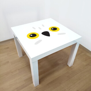 Sticker Ikea Lack Hibou Blanc