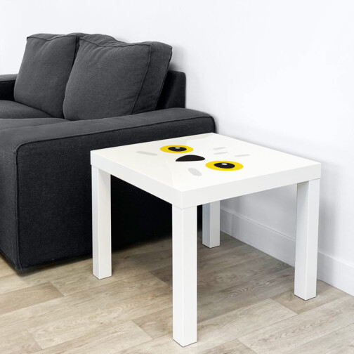 Sticker Ikea Lack Hibou Blanc