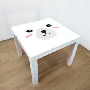 Sticker Ikea Lack Ours Blanc
