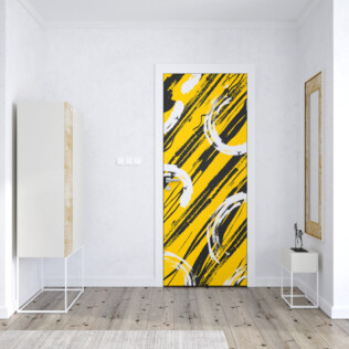 Sticker Porte Black and Yellow