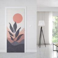 Sticker Déco Porte Forêt Enneigée 3D - Autocollant Mural PVC Amovible 95x215 Cm - Décoration Hivernale Avec Flocons Et Arbres