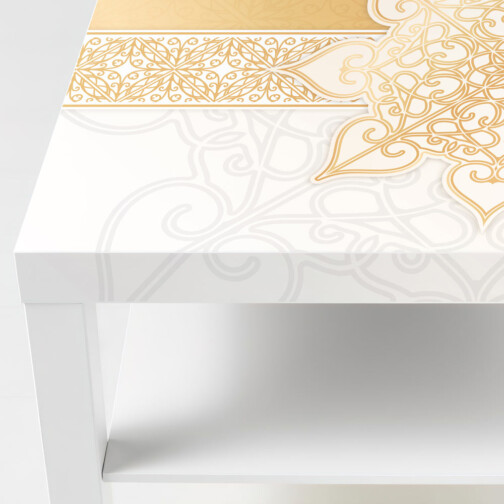 Sticker Ikea Lack Mandala Doré 90x55cm