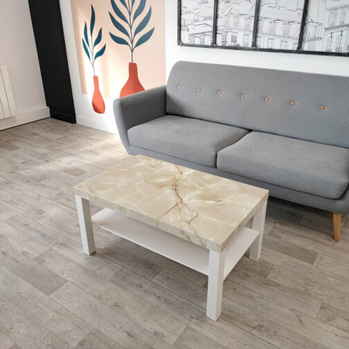 Sticker Ikea Lack Marbre Crema 90x55cm