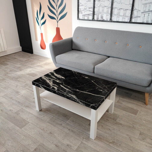 Sticker Ikea Lack Marbre Marquina 90x55cm