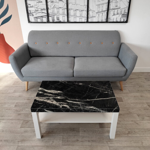 Sticker Ikea Lack Marbre Marquina 90x55cm
