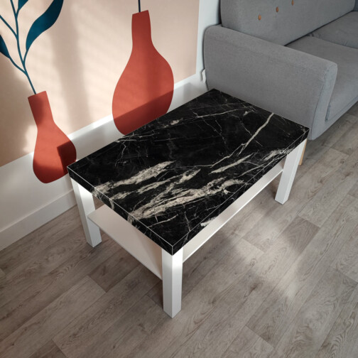 Sticker Ikea Lack Marbre Marquina 90x55cm