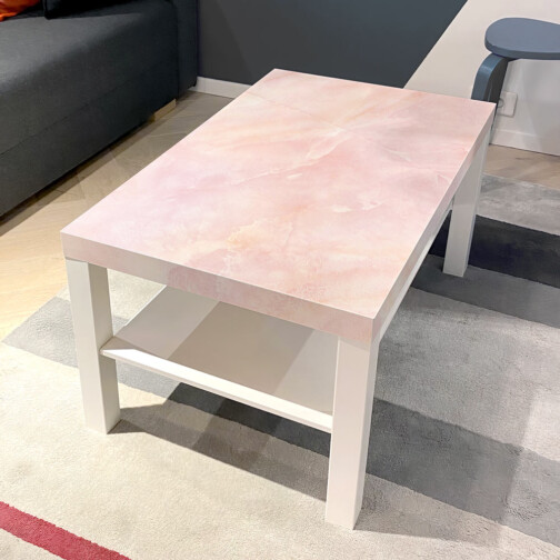 Sticker Ikea Lack Marbre Rose 90x55cm