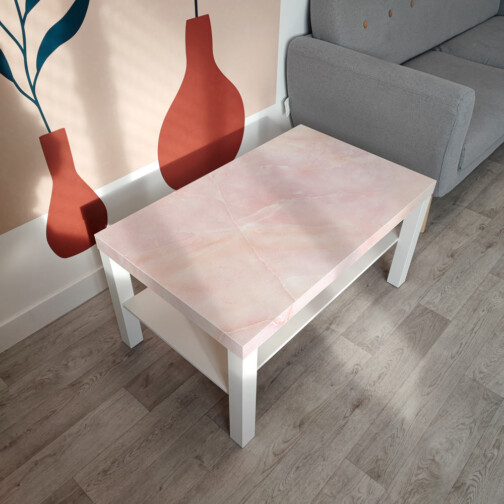 Sticker Ikea Lack Marbre Rose 90x55cm