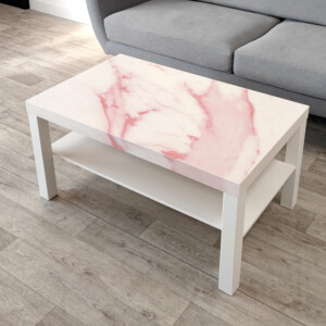 Sticker Ikea Lack Marbre Rose du Portugal 90x55cm