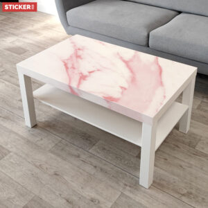 Sticker Ikea Lack Marbre Rose du Portugal 90x55cm