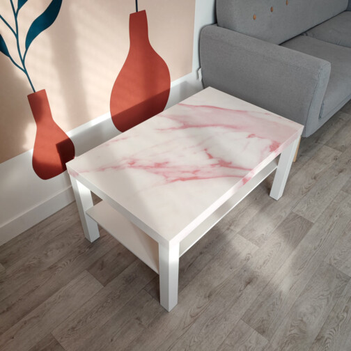 Sticker Ikea Lack Marbre Rose du Portugal 90x55cm