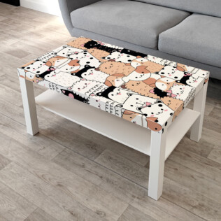 Sticker Ikea Lack Minou Matou 90x55cm