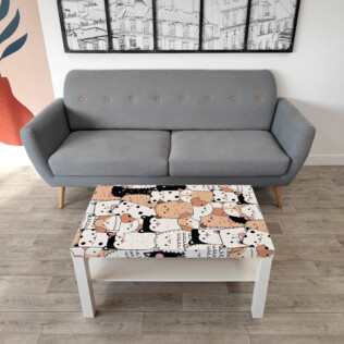 Sticker Ikea Lack Minou Matou 90x55cm