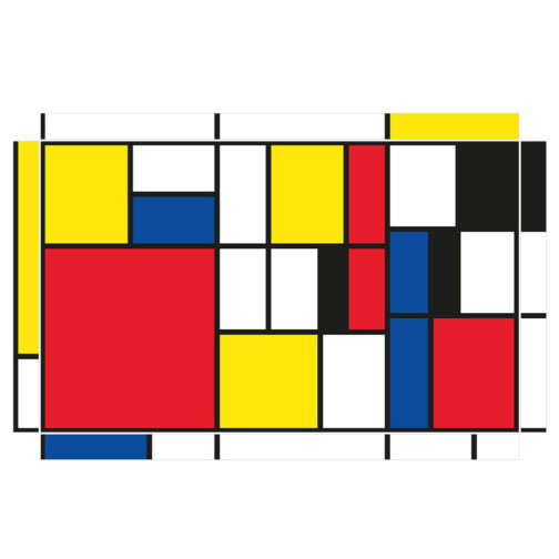 Sticker Ikea Lack Mondrian 90x55cm