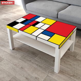Sticker Ikea Lack Mondrian 90x55cm