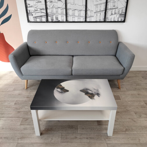 Sticker Ikea Lack Sommets Nuageux 90x55cm