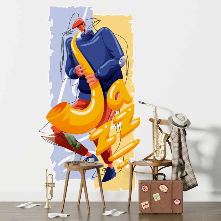 Sticker Jazz Saxo | Stickers Musique | Stickerdeco.fr