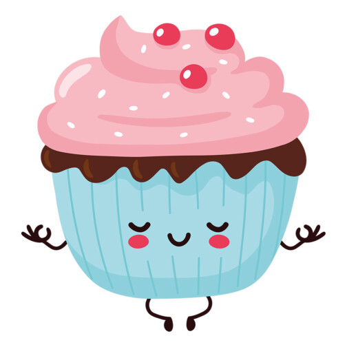 Sticker Méditation Cupcake