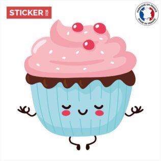 Sticker Méditation Cupcake