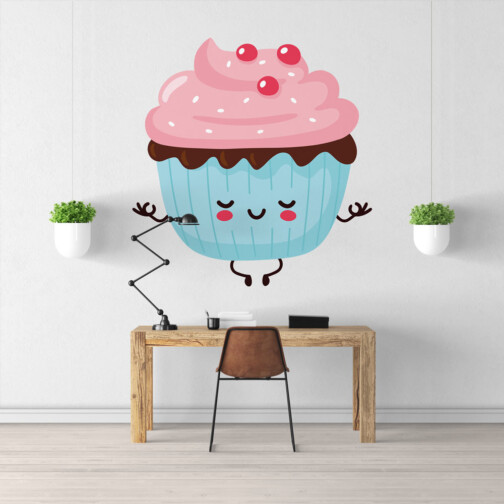 Sticker Méditation Cupcake