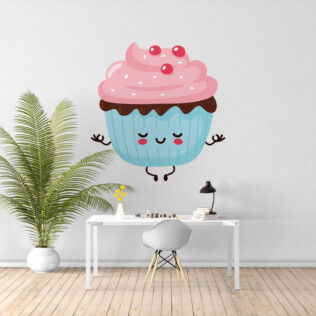 Sticker Méditation Cupcake