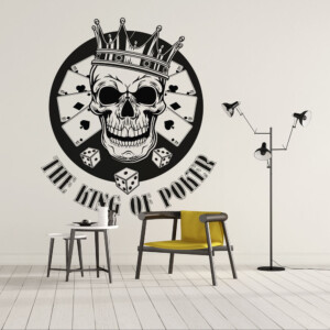 Sticker Poker Tête De Mort