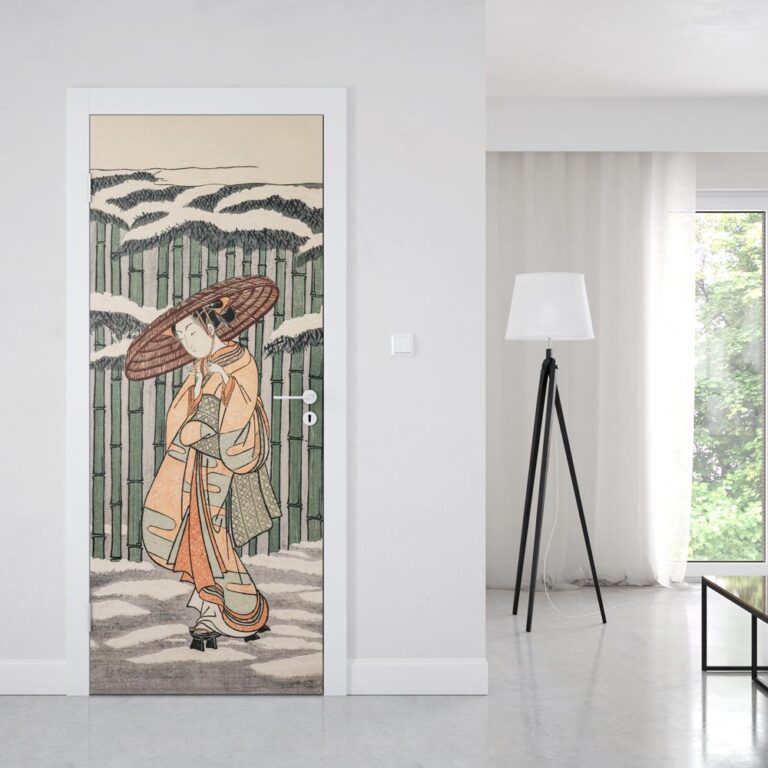 Sticker Porte 3D Montagne Neige – Dimensions 85x200 Cm, En PVC, Autocollant Amovible Pour Décoration Murale Ou Porte