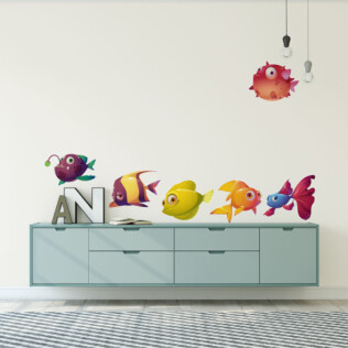 Sticker Poissons Cartoon