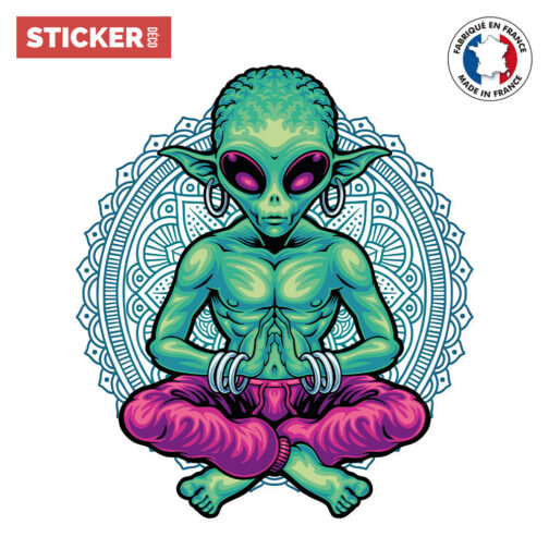 Sticker Alien Meditation
