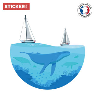 Sticker Baleine en Mer