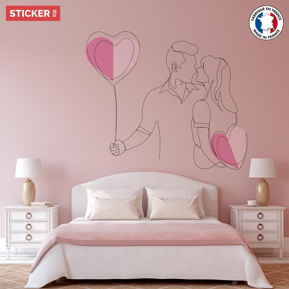 Sticker décoration murale texte amour autocollant