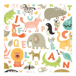 Sticker Ikea Lack Animalphabet 35x35cm