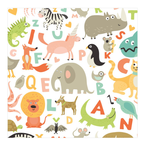 Sticker Ikea Lack Animalphabet 35x35cm